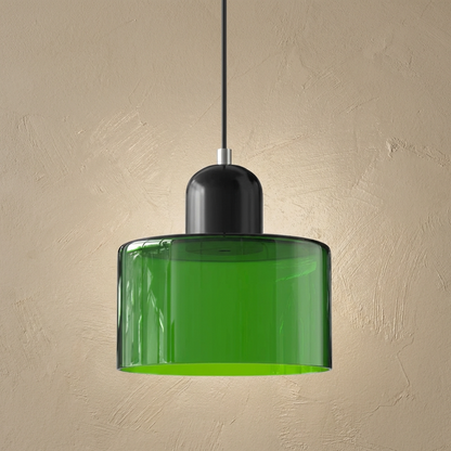 Bauhaus Coloured Glass Bowl Pendant Light