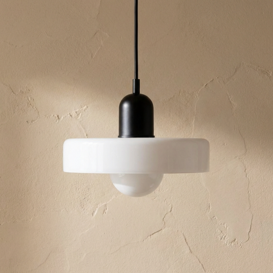 Bauhaus Coloured Glass Pendant Light