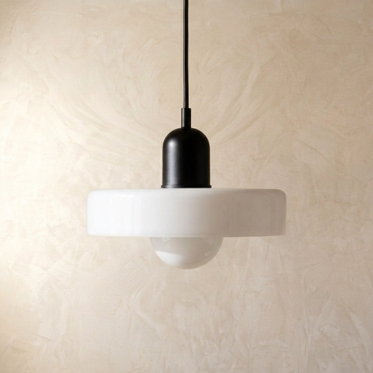 Bauhaus Coloured Glass Pendant Light