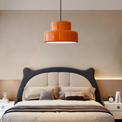 Vintage Bauhaus Orange Pendant Light For Dining Room
