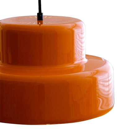Vintage Bauhaus Orange Pendant Light For Dining Room