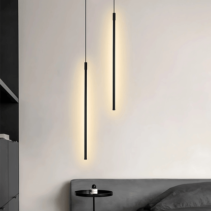 Black Bedside LED Pendant Light
