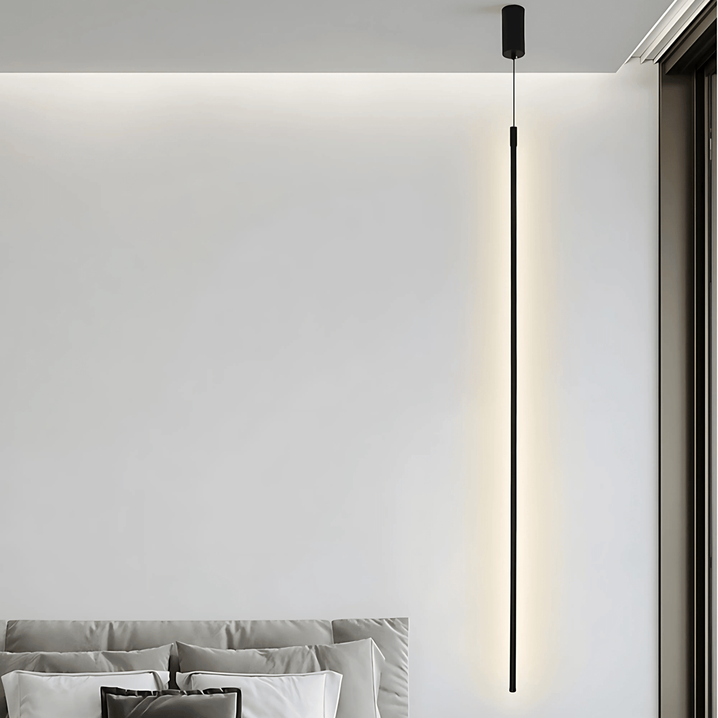 Black Bedside LED Pendant Light
