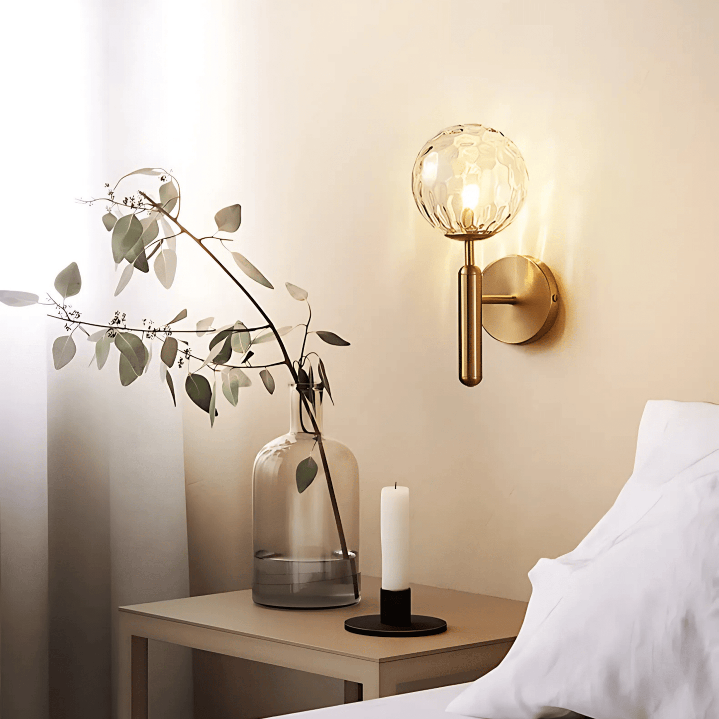Brass Globe Wall Light