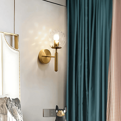 Brass Globe Wall Light