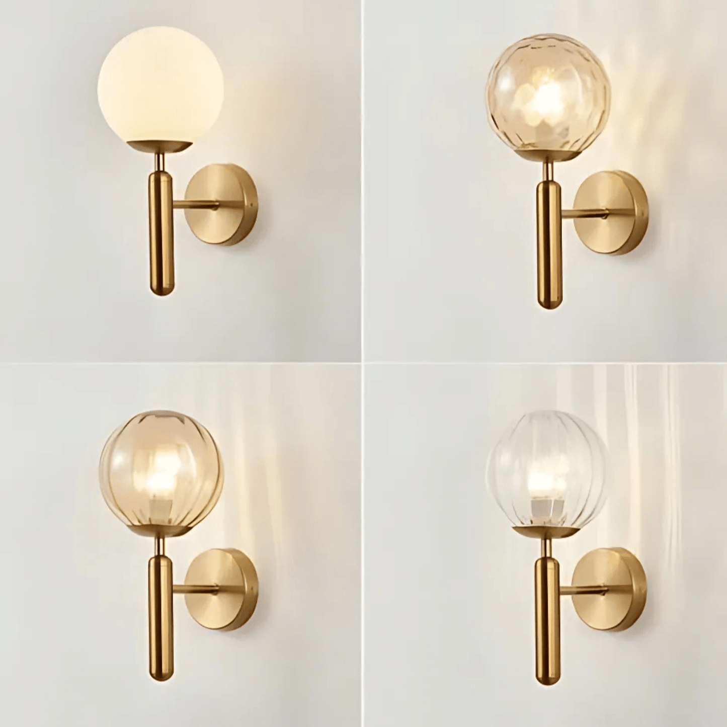 Brass Globe Wall Light