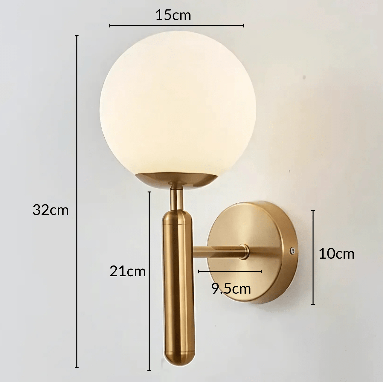Brass Globe Wall Light