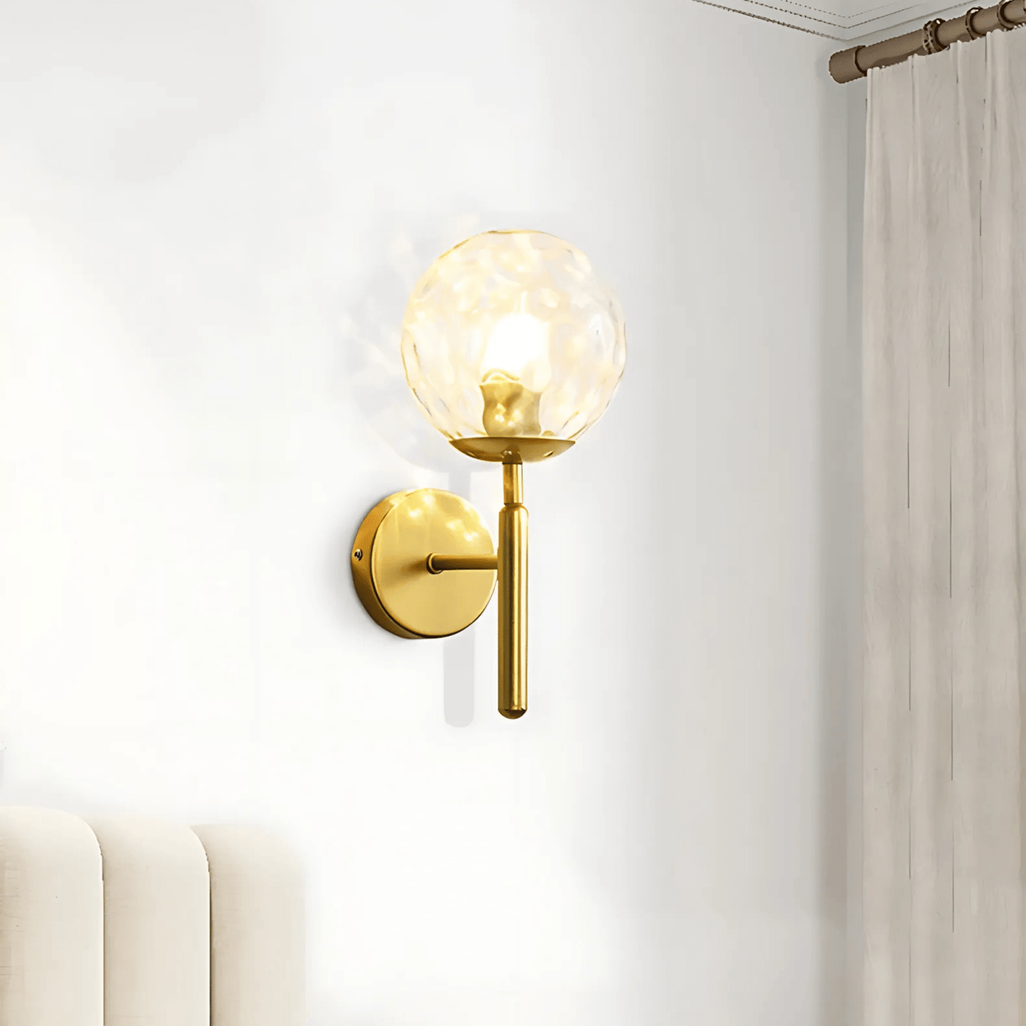 Brass Globe Wall Light