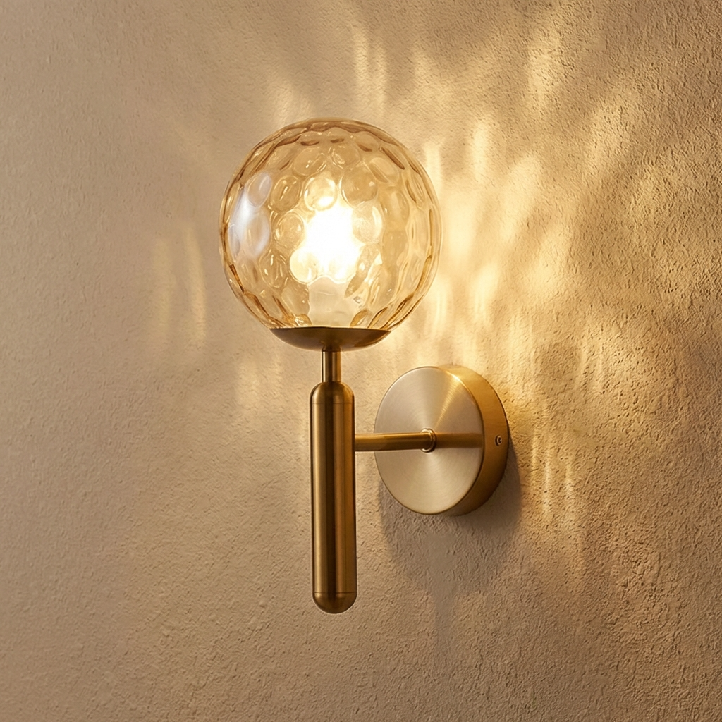 Brass Globe Wall Light