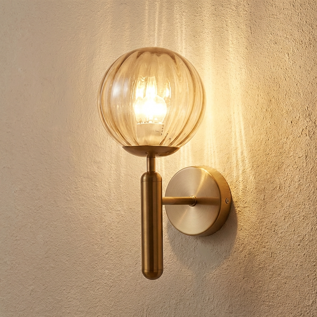 Brass Globe Wall Light