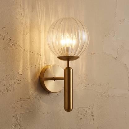 Brass Globe Wall Light