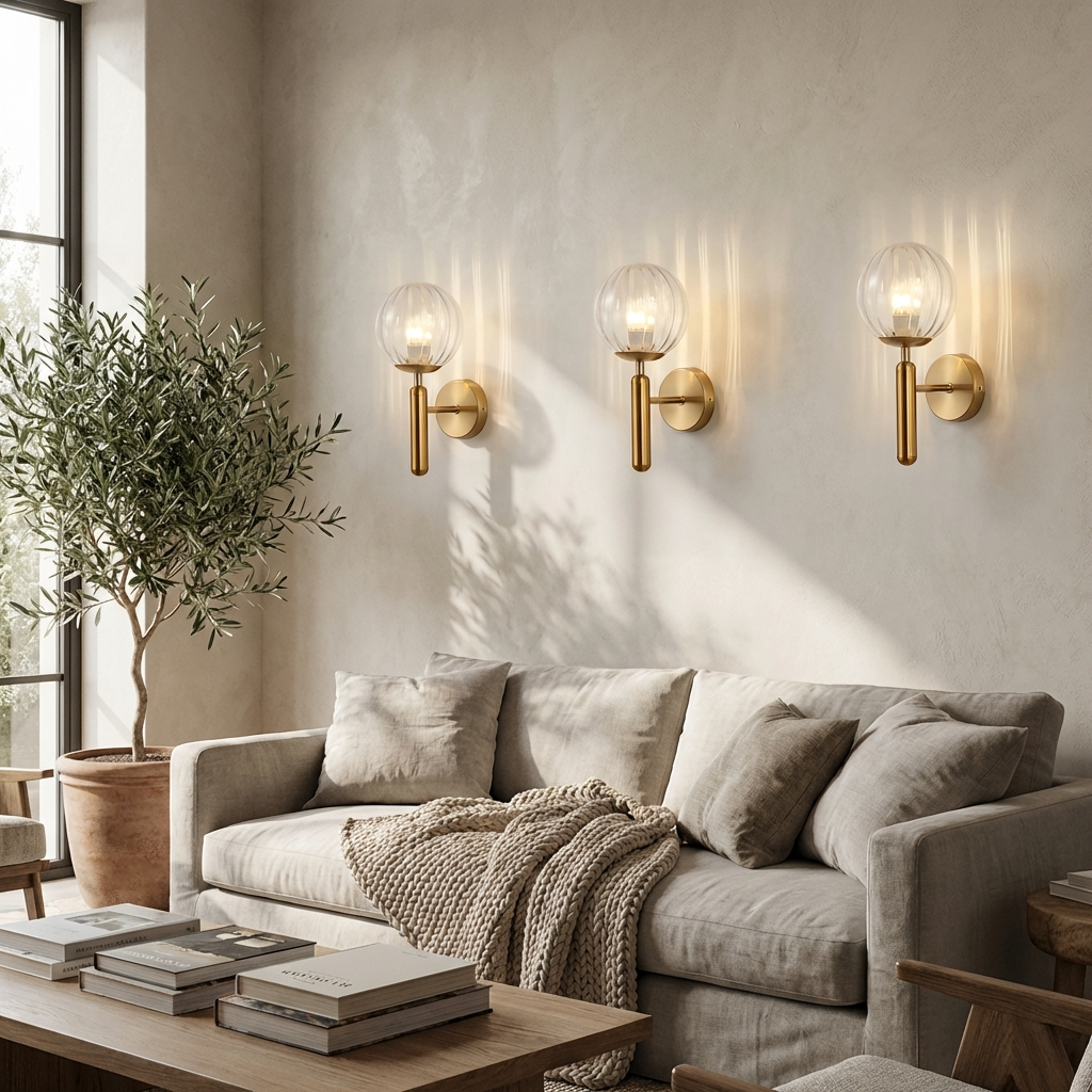 Brass Globe Wall Light