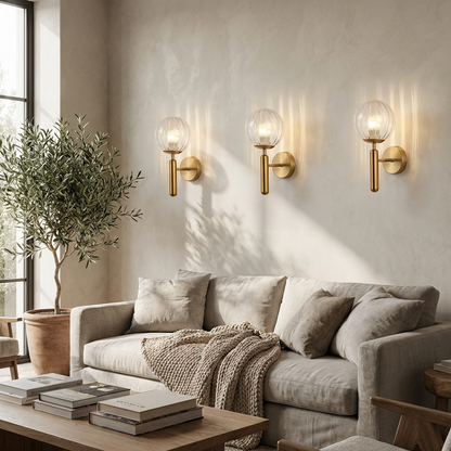 Brass Globe Wall Light