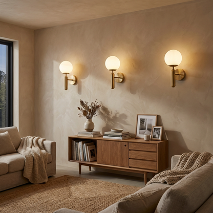 Brass Globe Wall Light