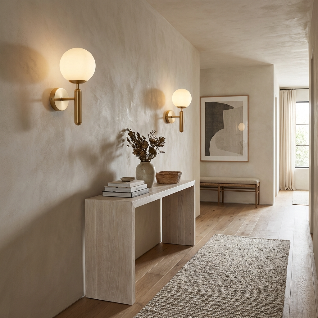 Brass Globe Wall Light