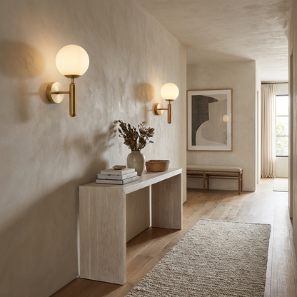 Brass Globe Wall Light