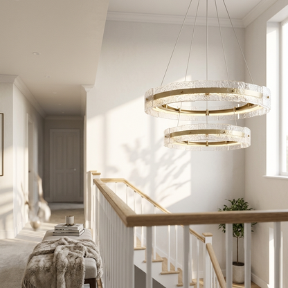 Cascade Glass Ring Chandelier