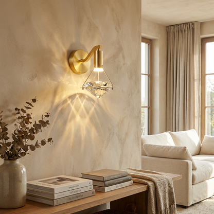 Crystal Diamond Shaped Wall Lamp
