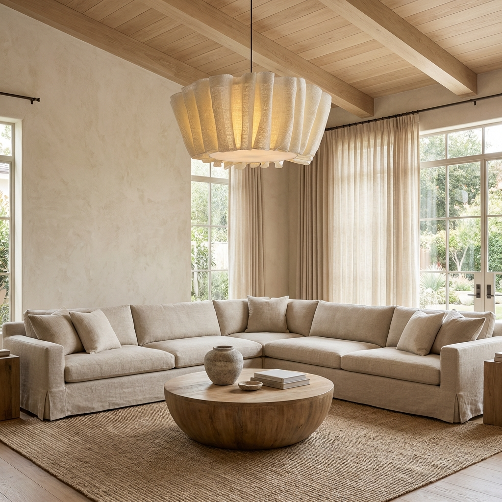 Nordic Vintage Fabric Chandelier - Minimalist Pendant Light