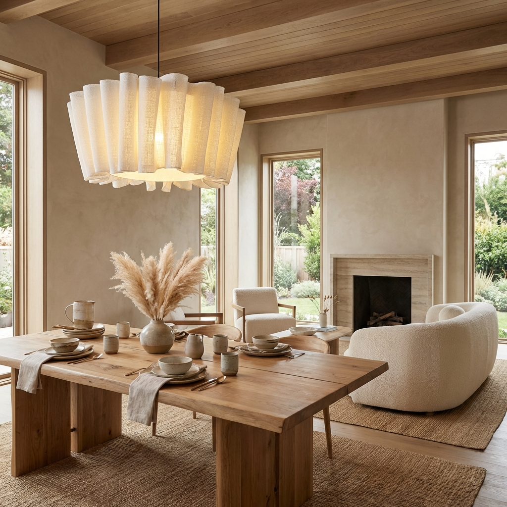 Nordic Vintage Fabric Chandelier - Minimalist Pendant Light