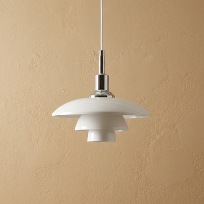 Danish Designer White Glass Pendant Light