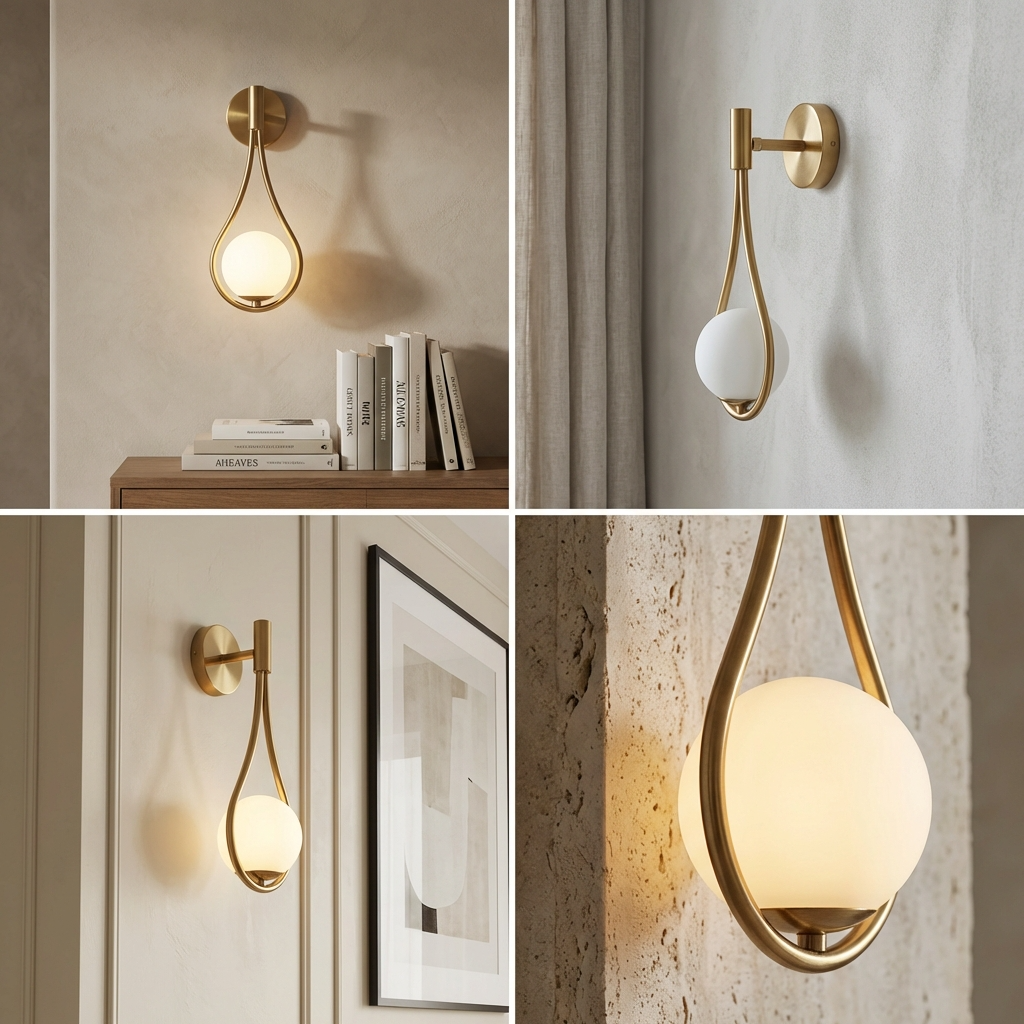 Droplet Gold Or Black Wall Light
