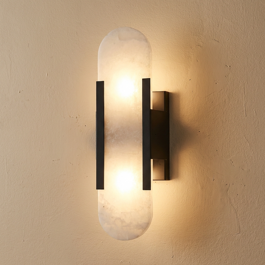 Natural Alabaster Elongated Wall Lamp