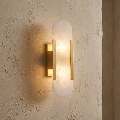 Natural Alabaster Elongated Wall Lamp