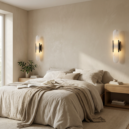 Natural Alabaster Elongated Wall Lamp