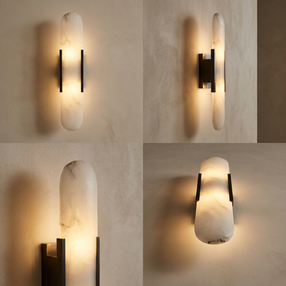 Natural Alabaster Elongated Wall Lamp