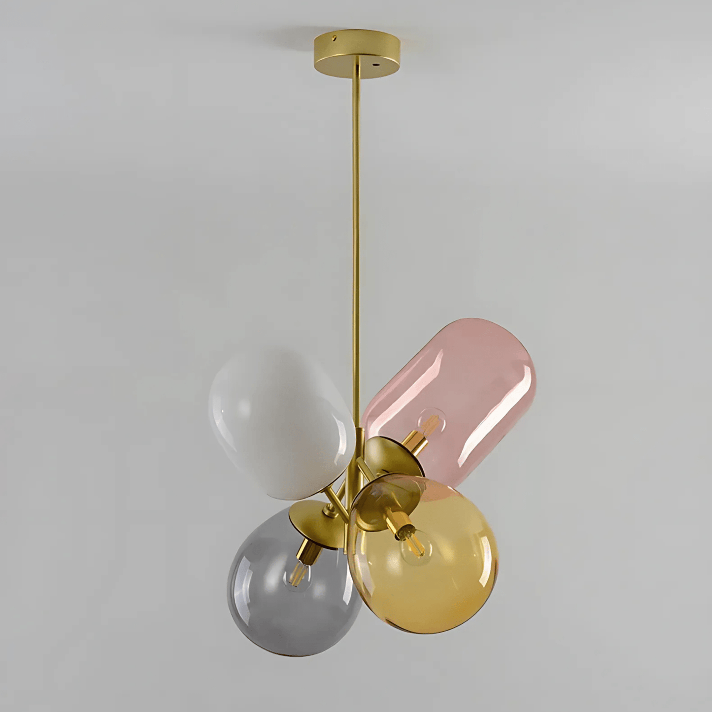 Four Globe Glass Chandelier