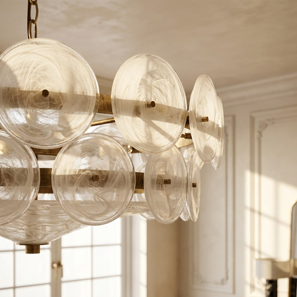 French Bubble Glass Chandelier