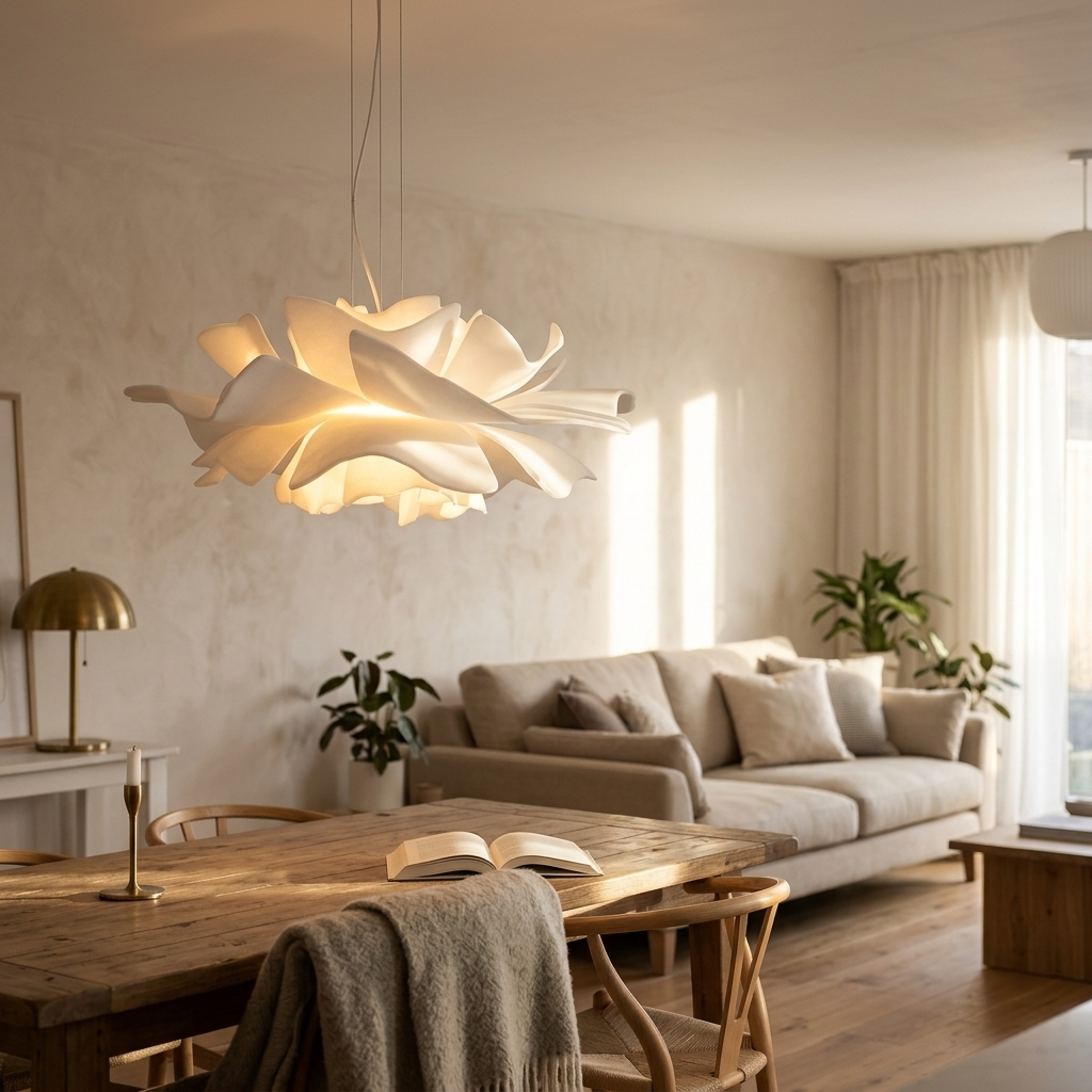 French Flower Petal Pendant Light