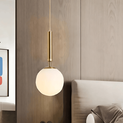 Frosted Globe Brass Or Black Pendant