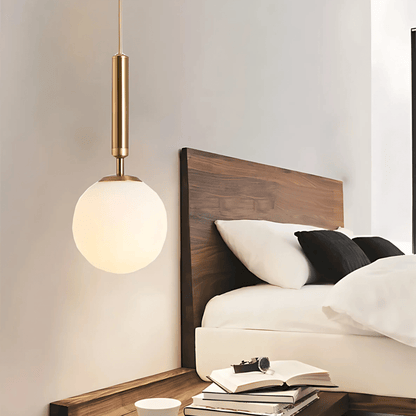 Frosted Globe Brass Or Black Pendant