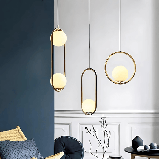 Frosted Globe Frame Pendant Light