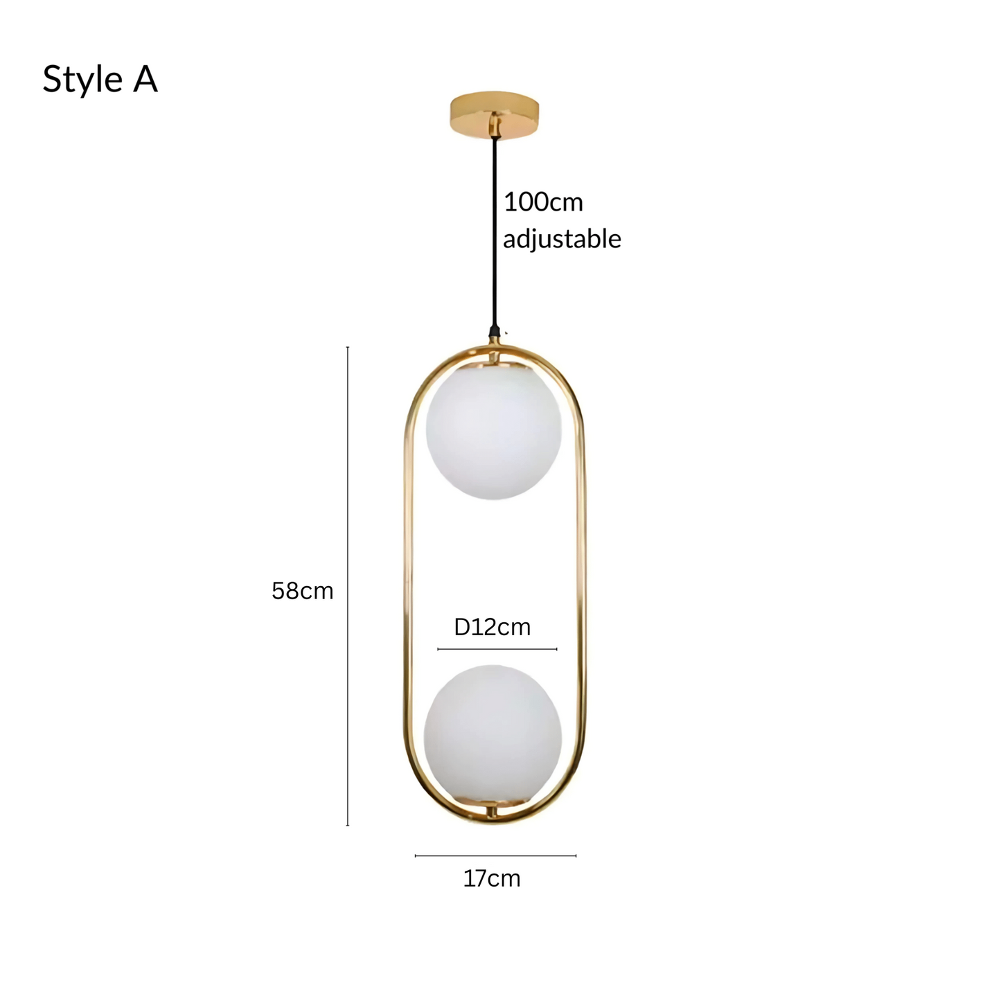 Frosted Globe Frame Pendant Light