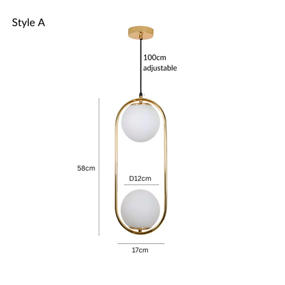 Frosted Globe Frame Pendant Light