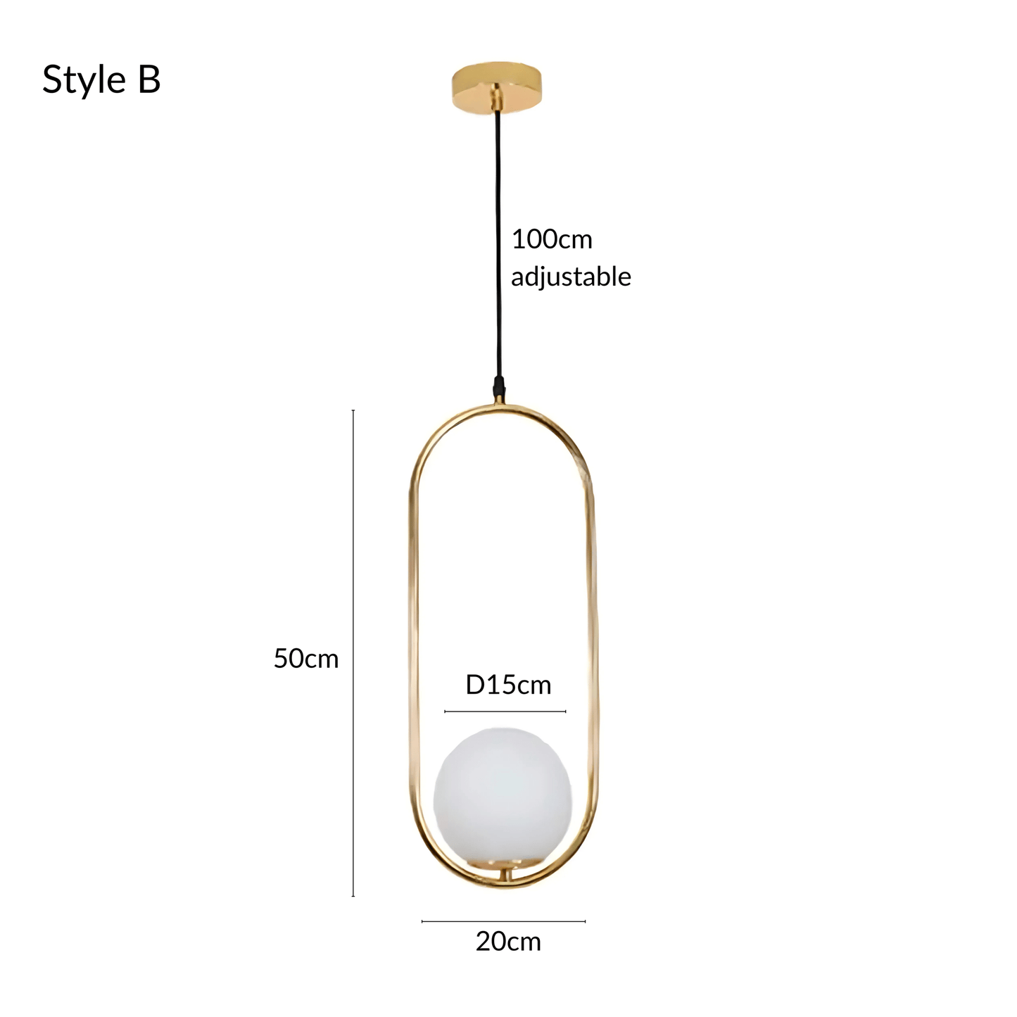 Frosted Globe Frame Pendant Light
