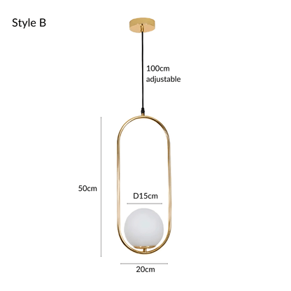 Frosted Globe Frame Pendant Light