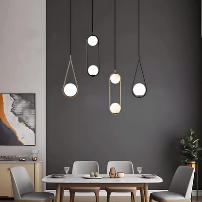 Frosted Globe Frame Pendant Light