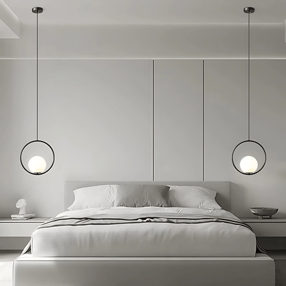 Frosted Globe Frame Pendant Light