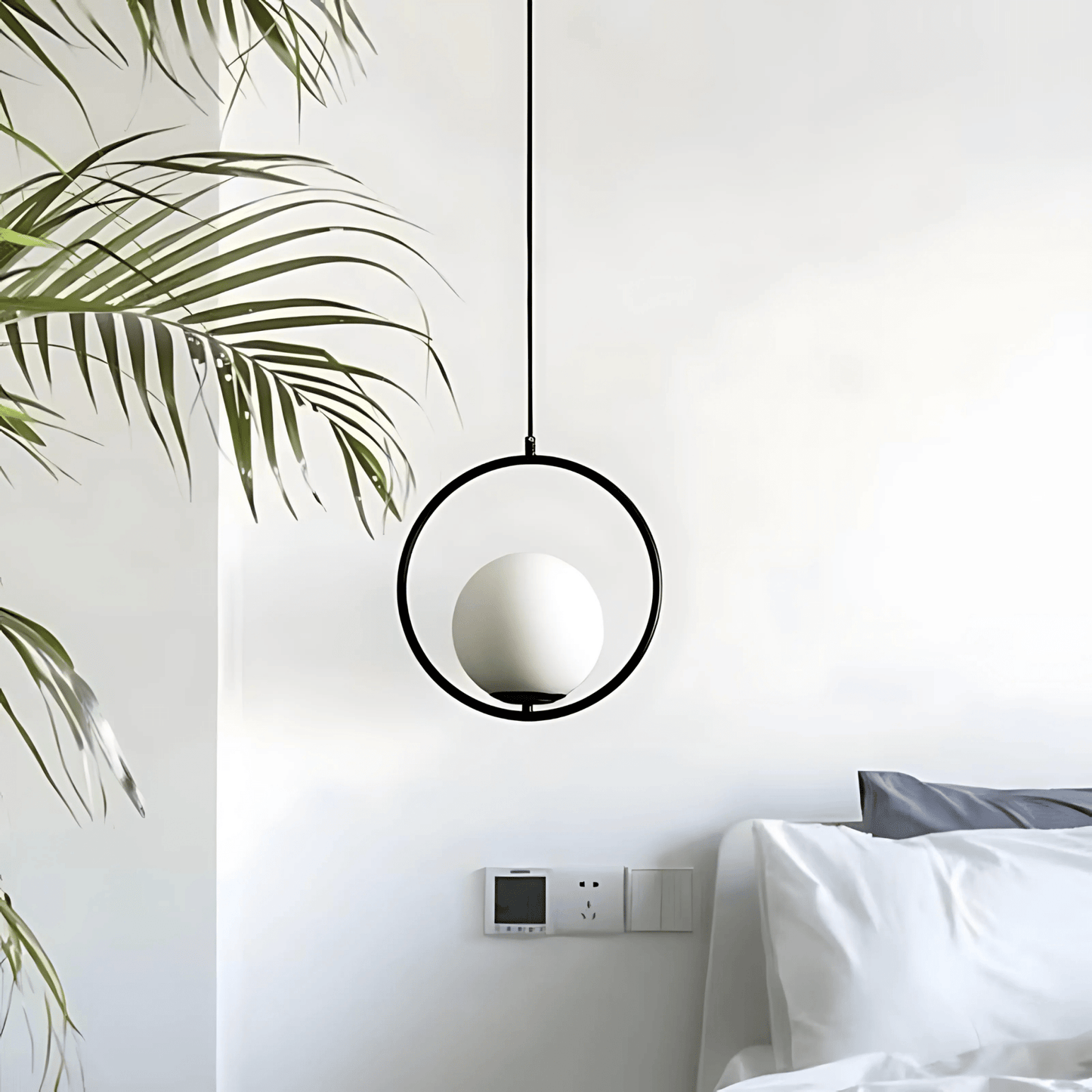Frosted Globe Frame Pendant Light