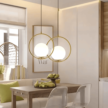 Frosted Globe Frame Pendant Light