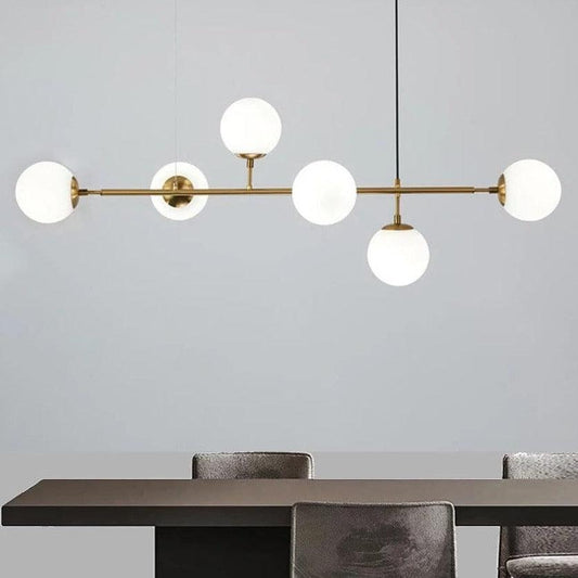 Frosted Globe Island Pendant Light