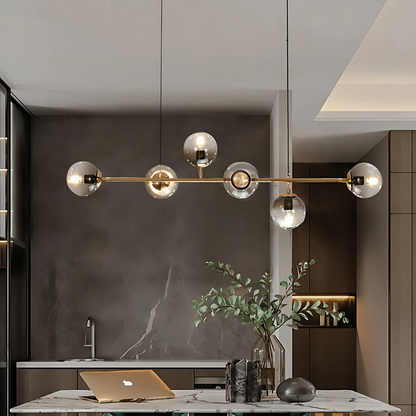 Frosted Globe Island Pendant Light