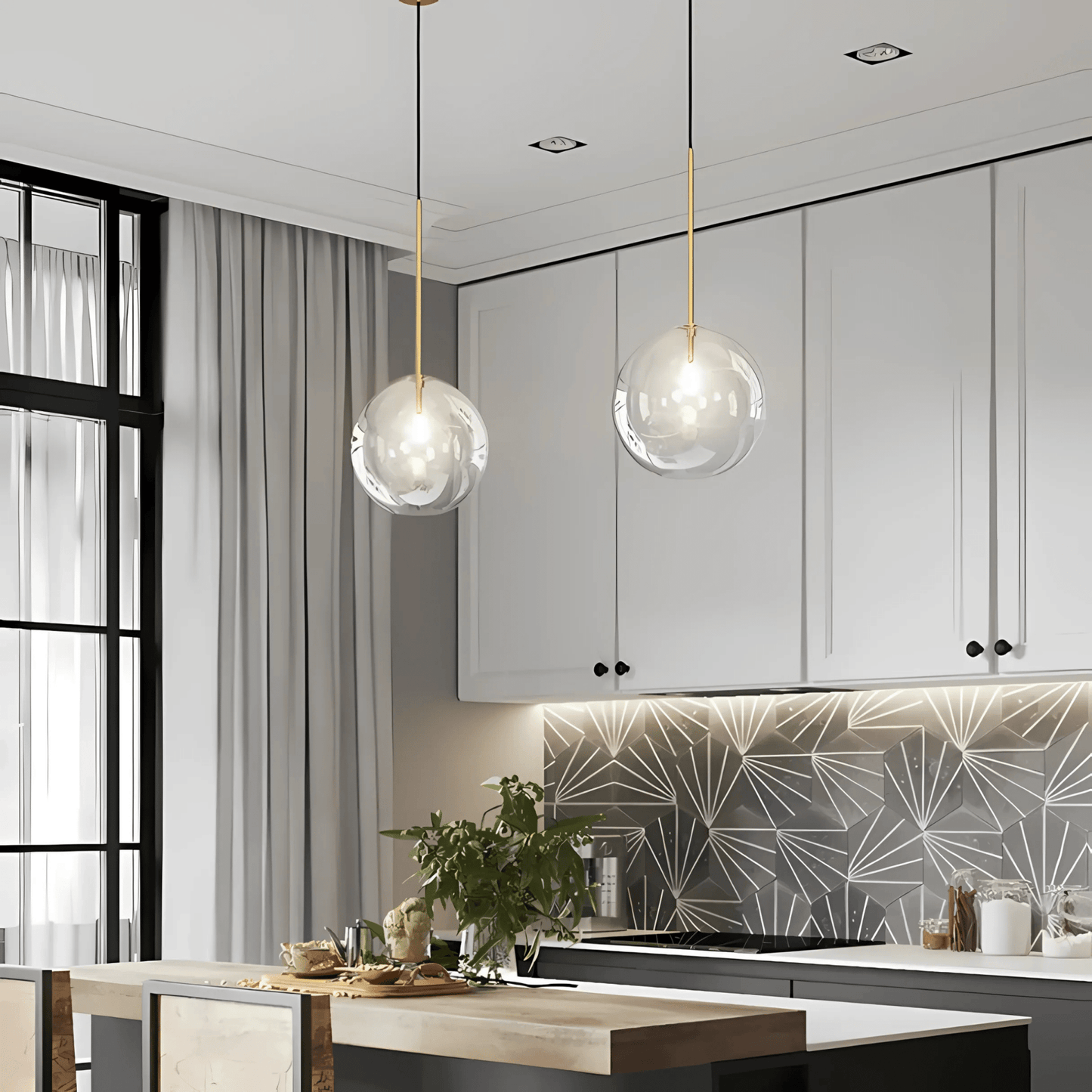 Glass Globe Pendant Light