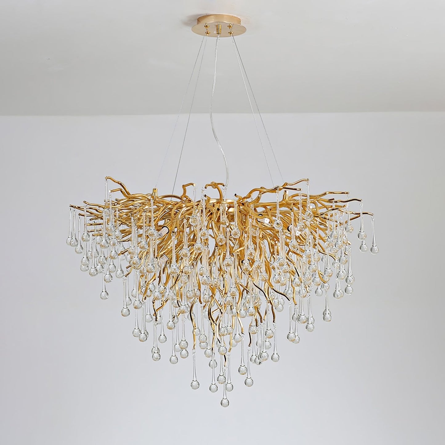 Gold Teardrop Crystal Chandelier