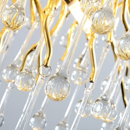 Gold Teardrop Crystal Chandelier
