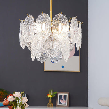 Gold Wave Glass Chandelier